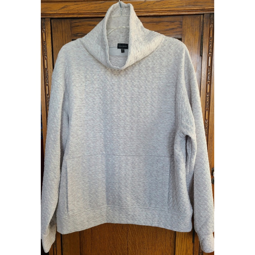 Buckle Black Mens Quilted Cowl Neck Pullover Sweatshirt Gray BB00002 Size M